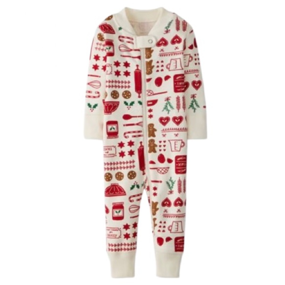 Hanna Andersson Back to Baking Gingerbread Kitchen Utensils Sleeper NWT 80cm